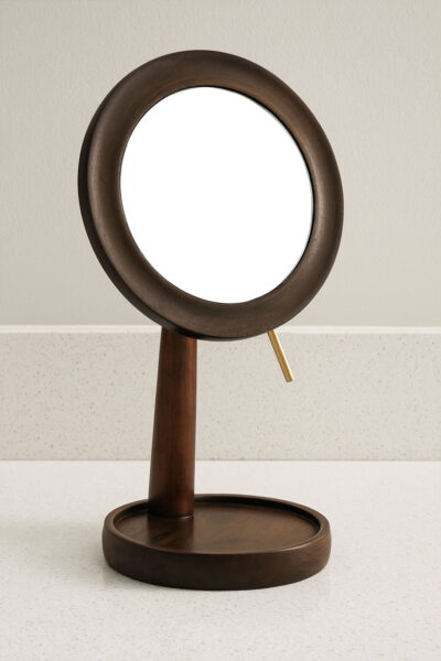 Wooden Countertop Makeup Mirror