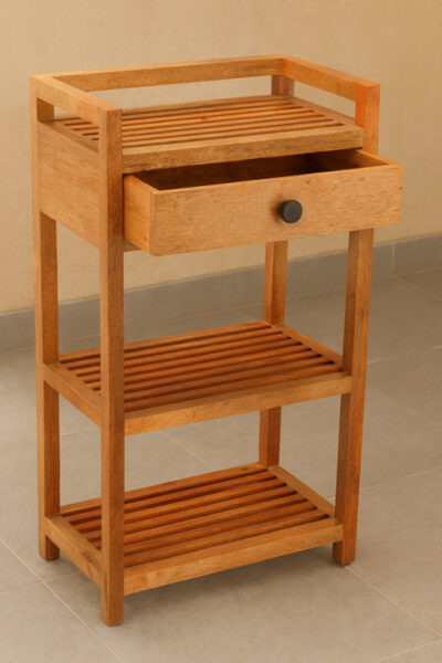 Bathroom Wooden Towel & Accessories Floor Rack