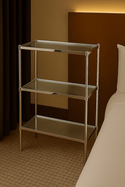 3-Tier Chrome and Glass Free-Standing
