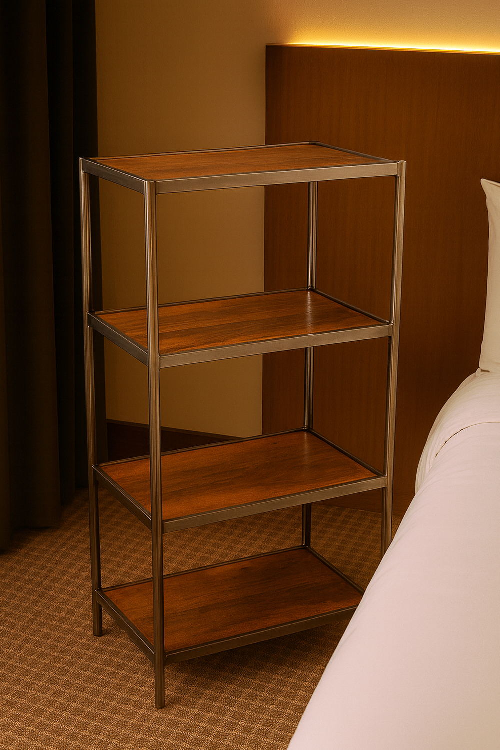 4-Tier Metal & Wood Free-Standing