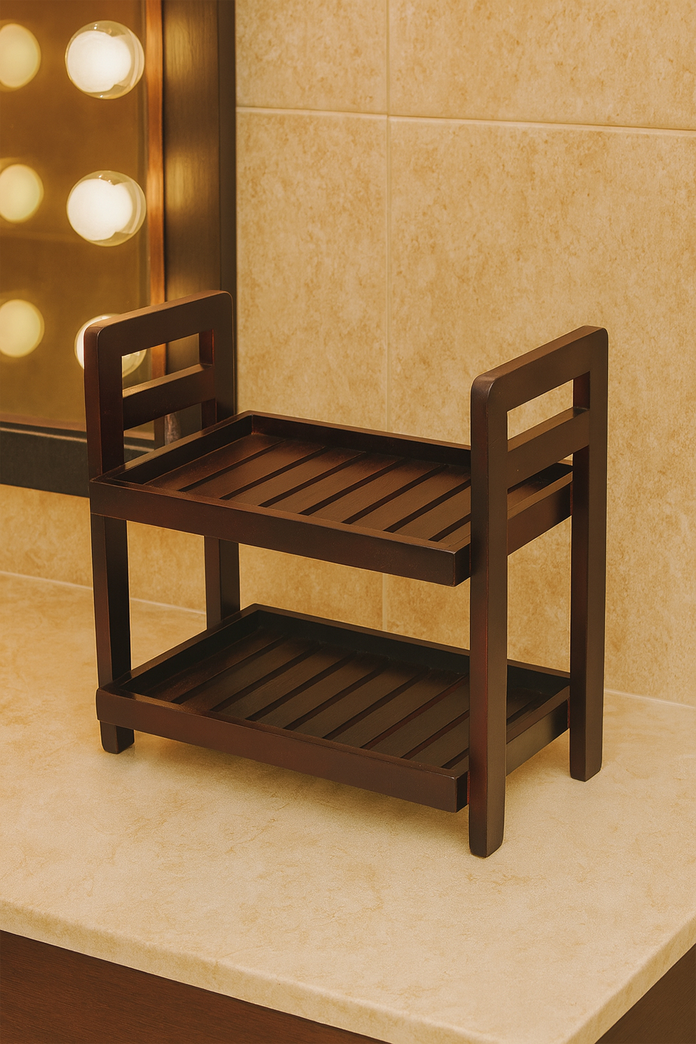 Countertop Wooden Amenity Holder – 2 Tier