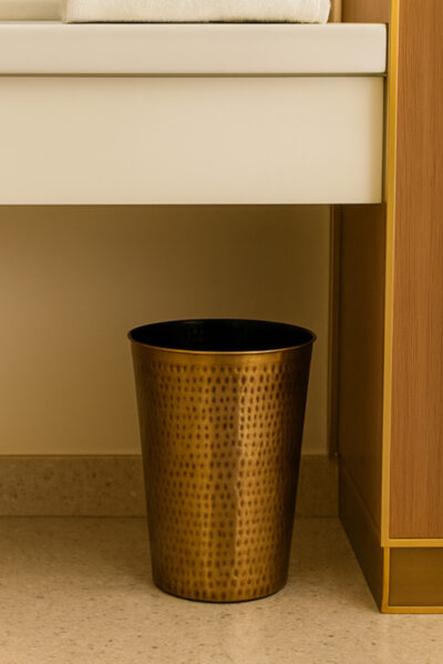 Hammered Metal Waste Bin
