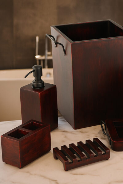 Elegant bathroom accessories handcrafted