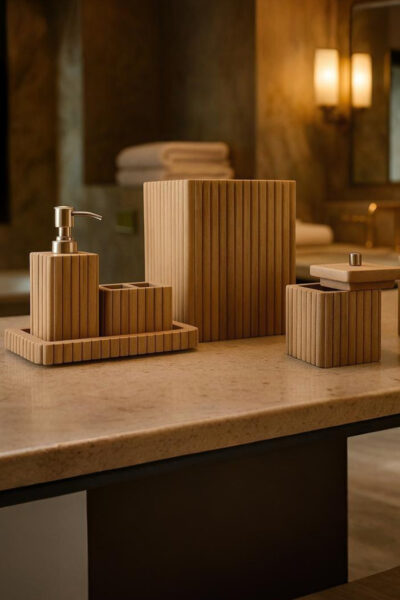 Vertical Ribbed Handcrafted Wooden
