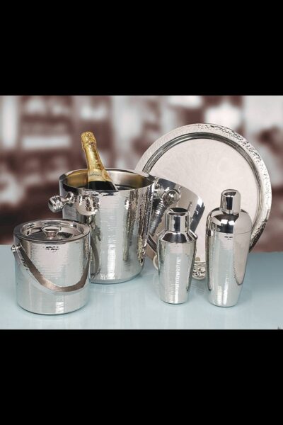 luxury hammered stainless steel barware