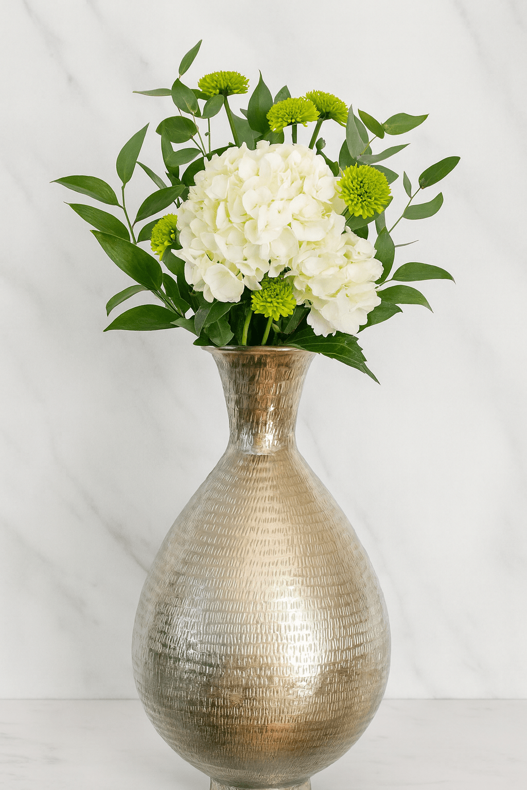 Hammered Silver finish Vase