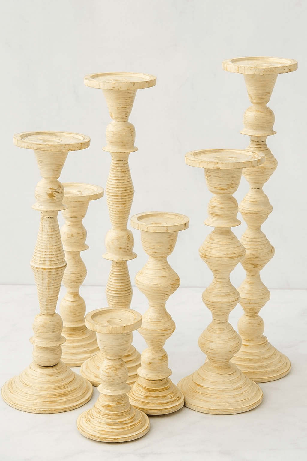 Handcrafted Metal Ivory finish Candle Holders